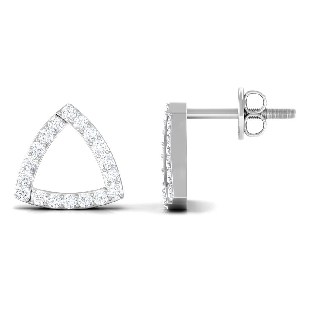 Certified Moissanite Triangle Stud Earrings for Women
