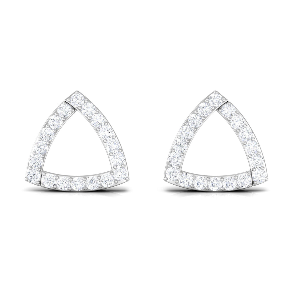 Certified Moissanite Triangle Stud Earrings for Women