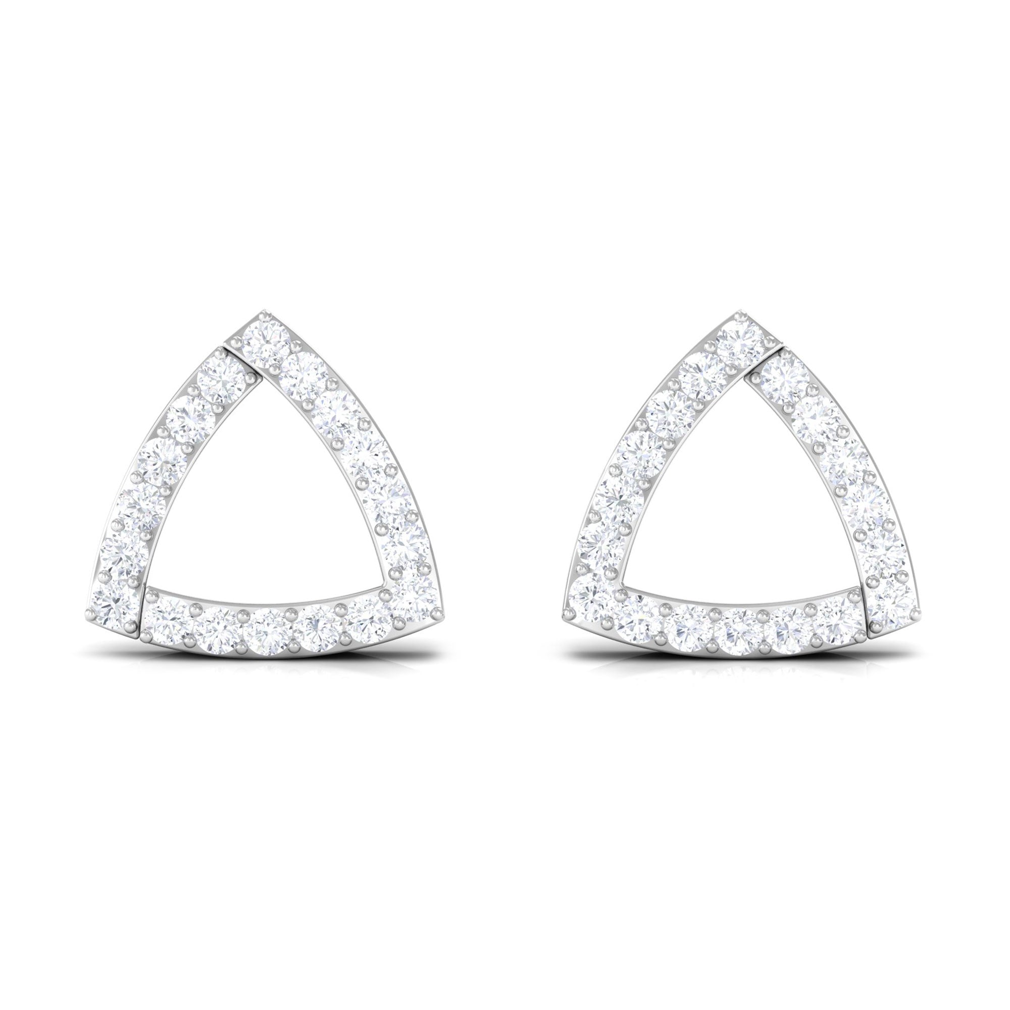 Certified Moissanite Triangle Stud Earrings for Women