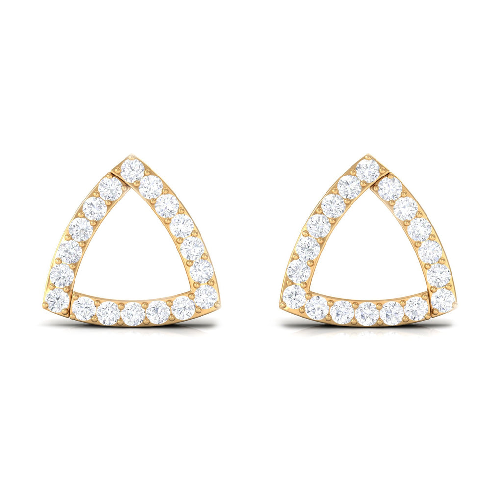Certified Moissanite Triangle Stud Earrings for Women