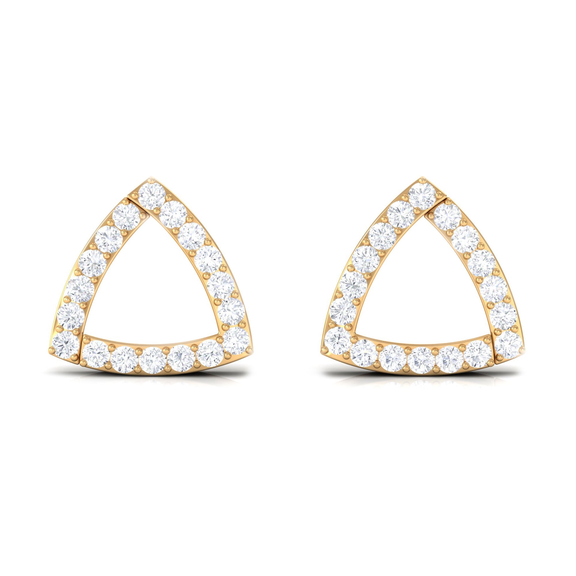 Certified Moissanite Triangle Stud Earrings for Women