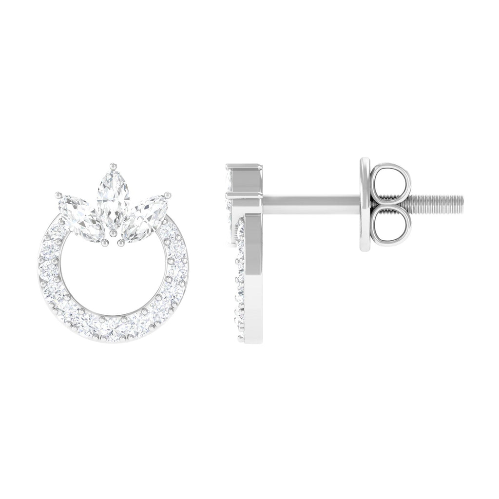 Moissanite Circle Eternity Stud Earrings