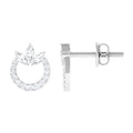 Moissanite Circle Eternity Stud Earrings