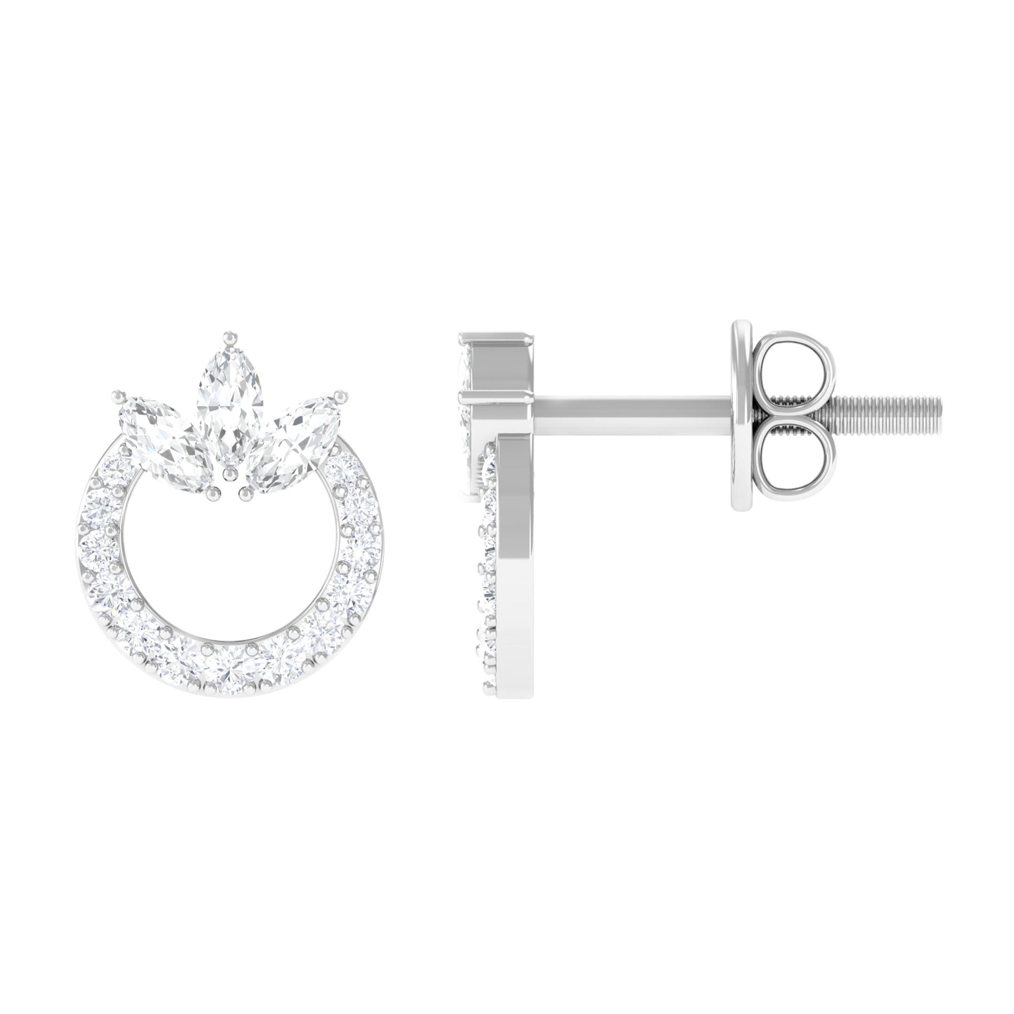Moissanite Circle Eternity Stud Earrings