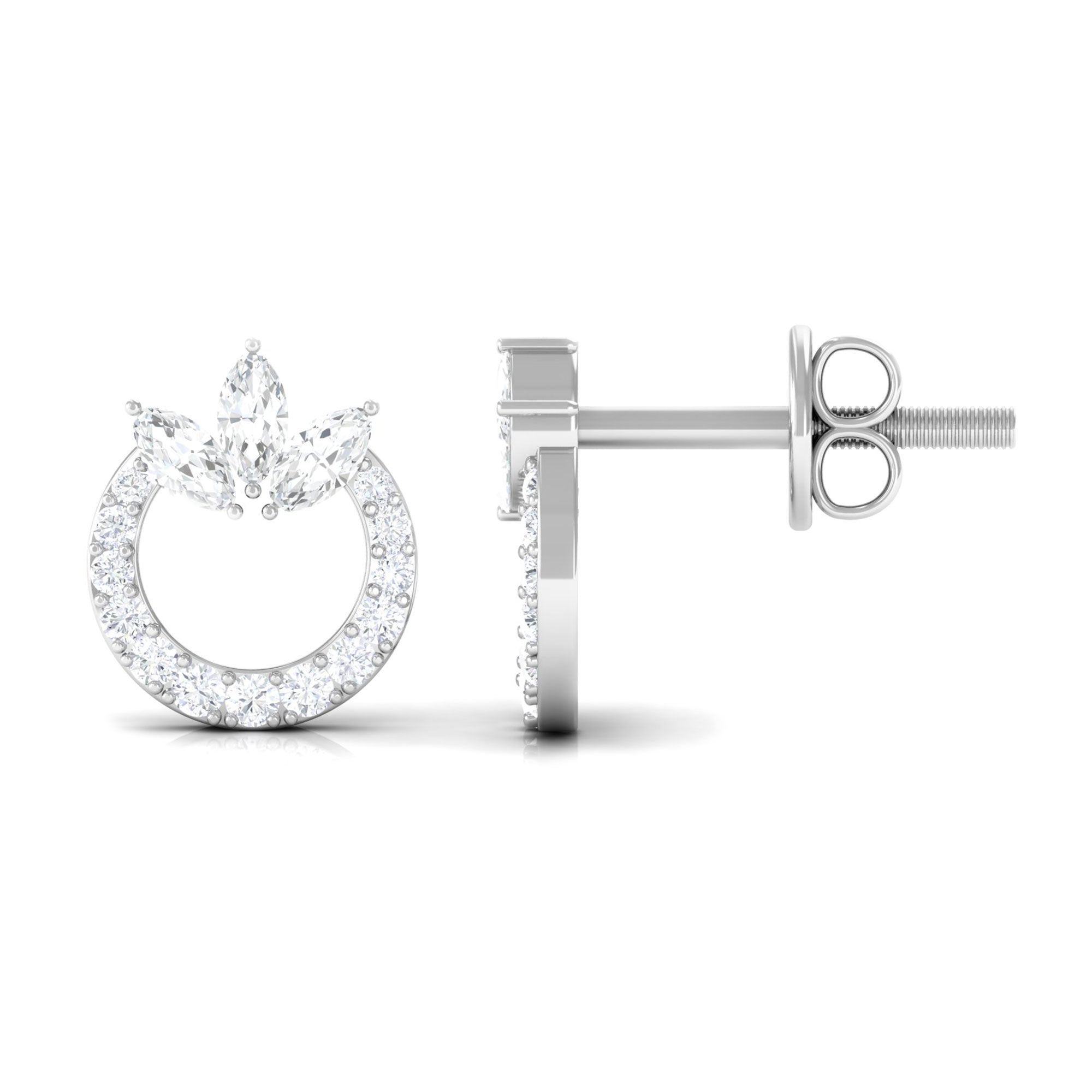 Moissanite Circle Eternity Stud Earrings