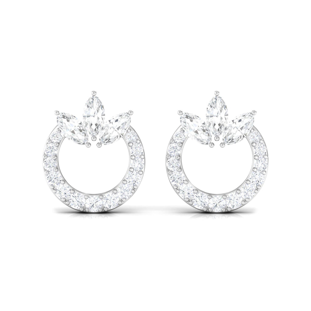 Moissanite Circle Eternity Stud Earrings