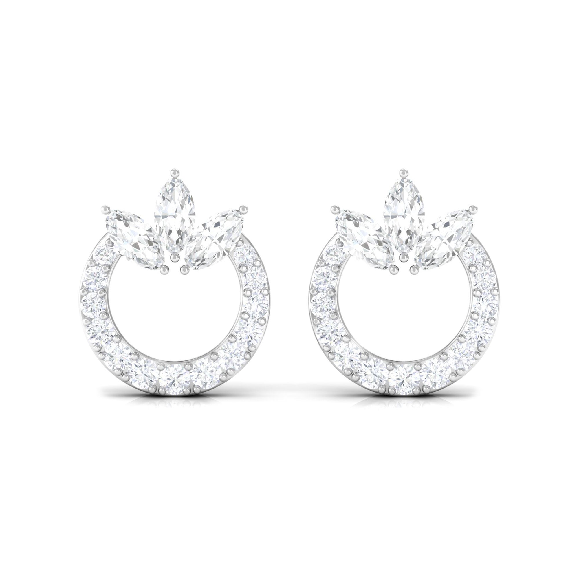 Moissanite Circle Eternity Stud Earrings