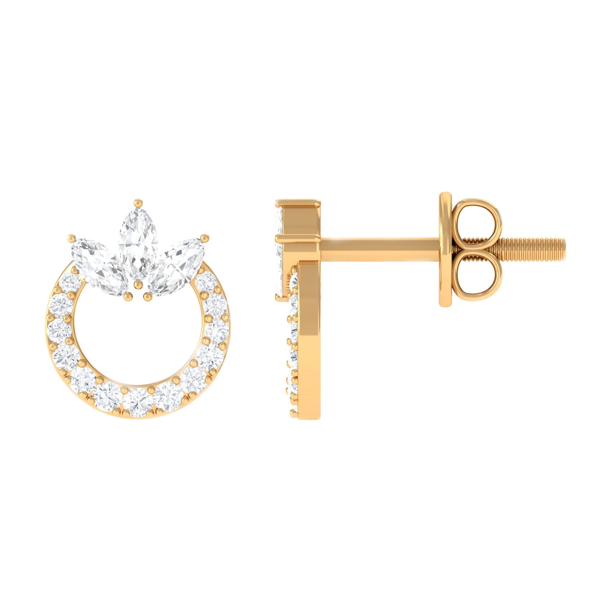Moissanite Circle Eternity Stud Earrings