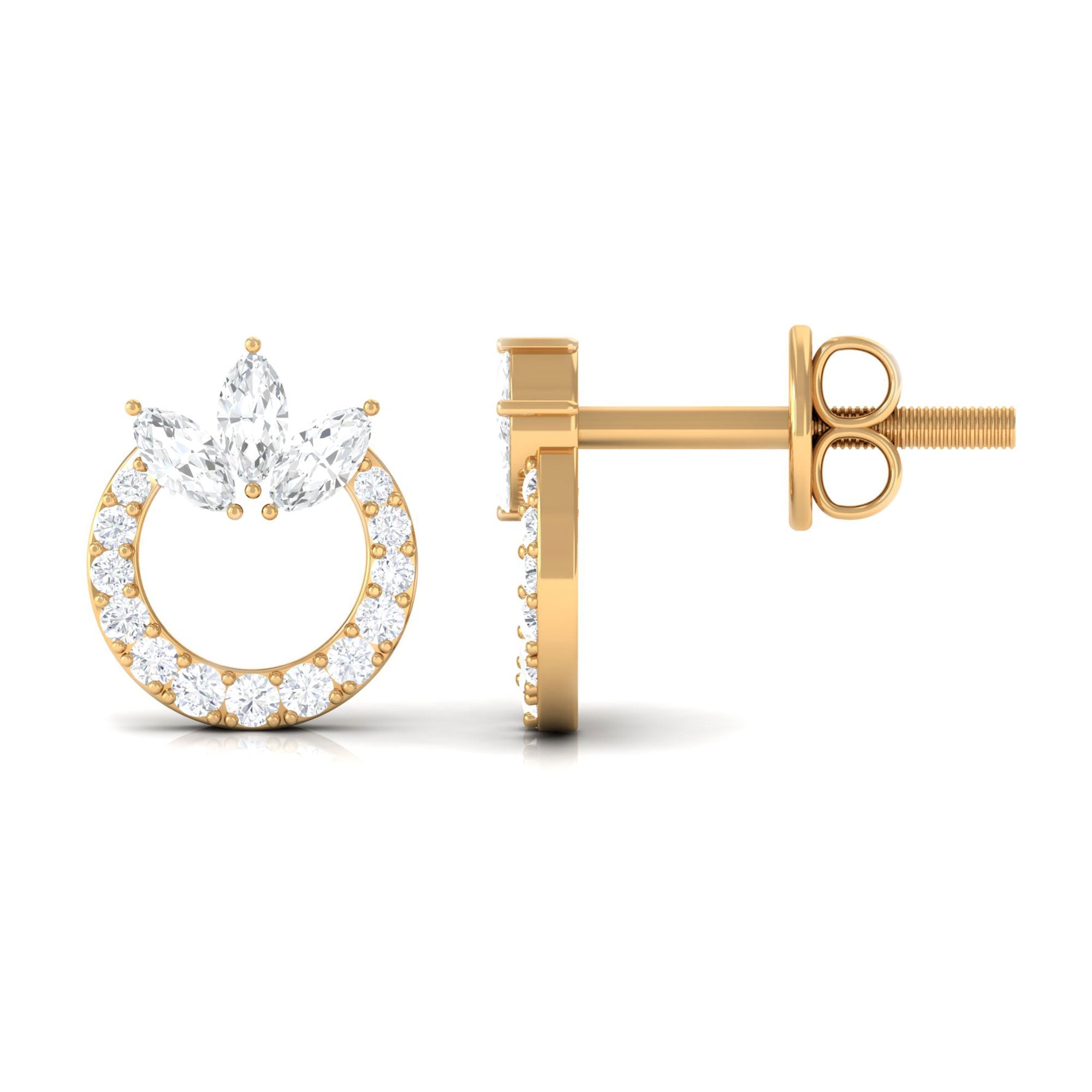 Moissanite Circle Eternity Stud Earrings
