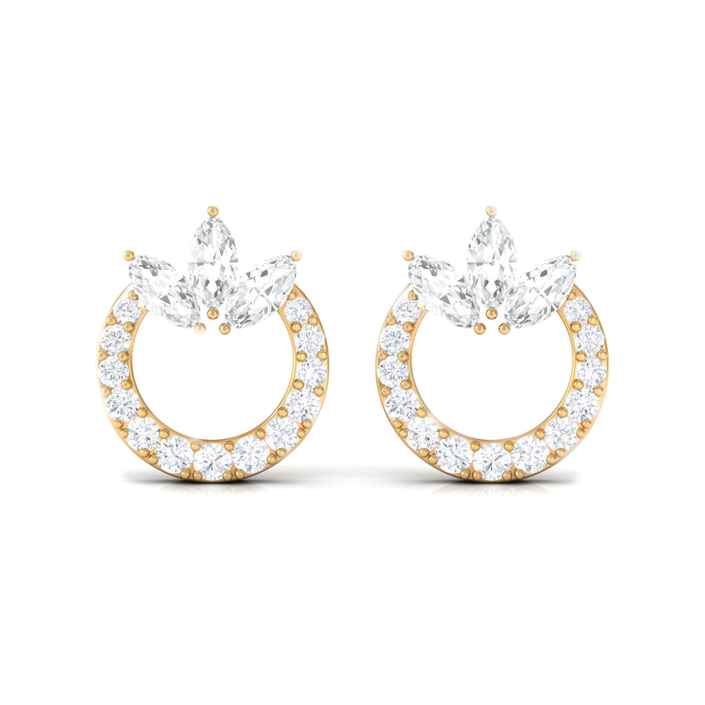 Moissanite Circle Eternity Stud Earrings