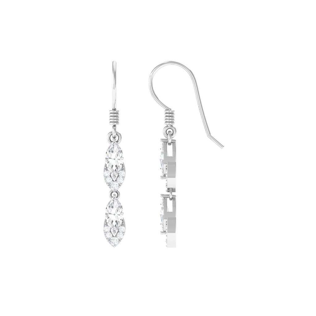 Certified Moissanite Dangle Earrings for Women