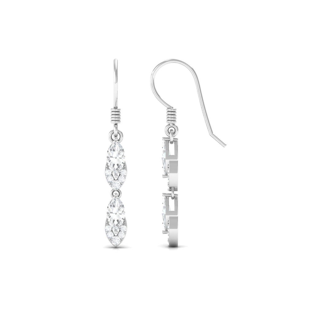Certified Moissanite Dangle Earrings for Women