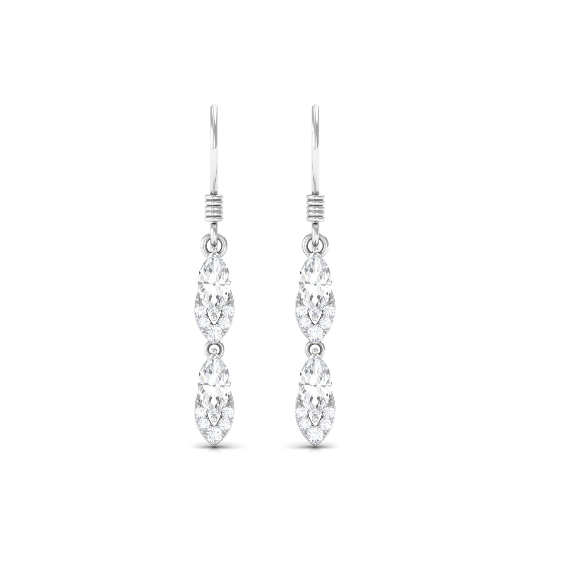 Certified Moissanite Dangle Earrings for Women