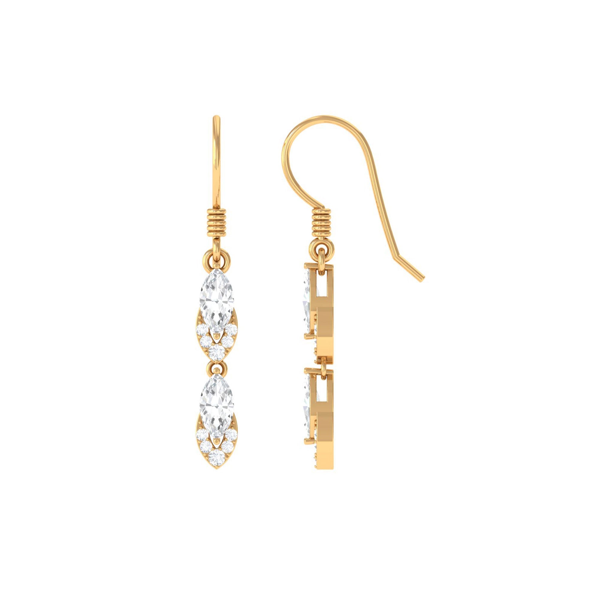 Certified Moissanite Dangle Earrings for Women