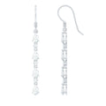 Pear and Round Cut Moissanite Dangle Earrings with Fish Hook