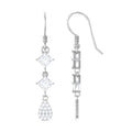 Certified Moissanite Dangle Earrings with Fish Hook