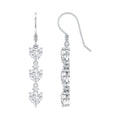 Heart and Round Shape Moissanite Dangle Earrings