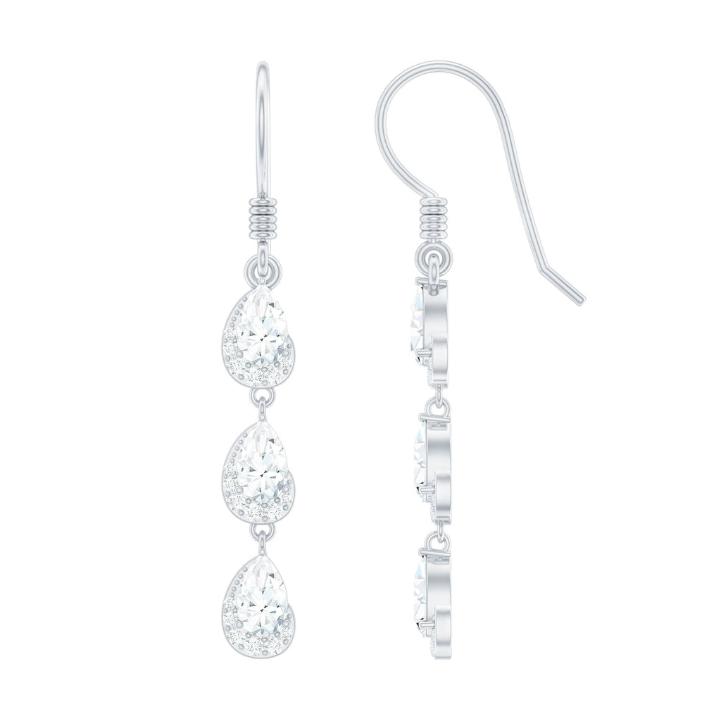 Certified Moissanite Dangling Wedding Earrings for Bride