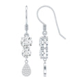 1 Carat Moissanite Dangle Earrings with Fish Hook