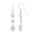 Certified Moissanite Bridal Dangle Earrings with Fish Hook