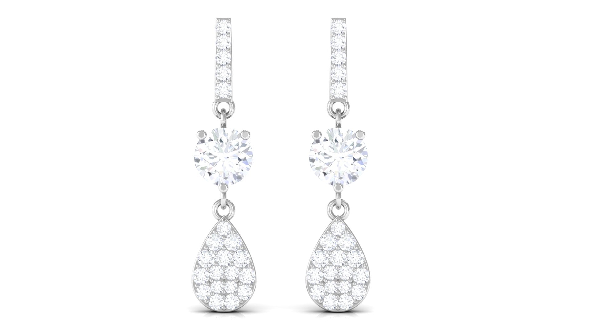 Round Cut Moissanite Classic Dangle Drop Earrings