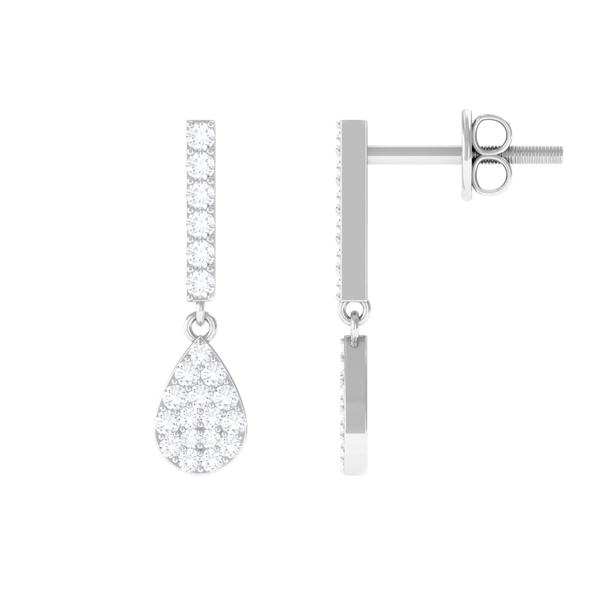 Certified Moissanite Dangle Drop Earrings