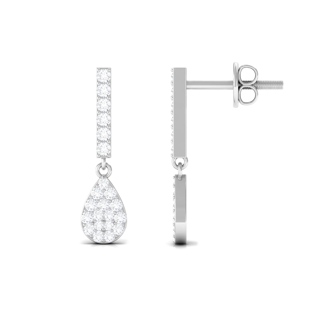 Certified Moissanite Dangle Drop Earrings