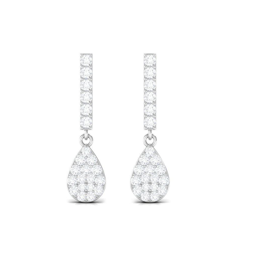 Certified Moissanite Dangle Drop Earrings