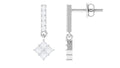 Contemporary Moissanite Dangle Drop Earrings