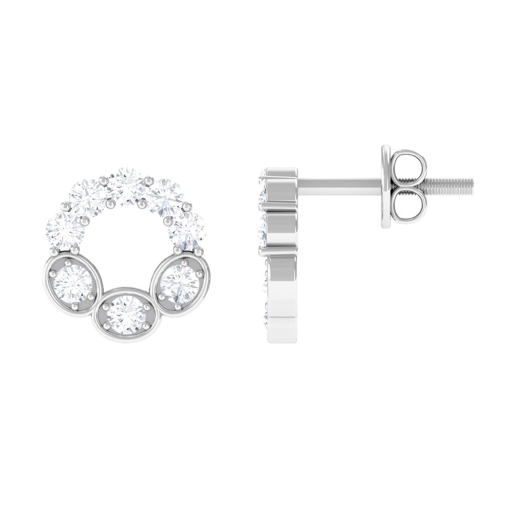 Certified Moissanite Designer Eternity Stud Earrings