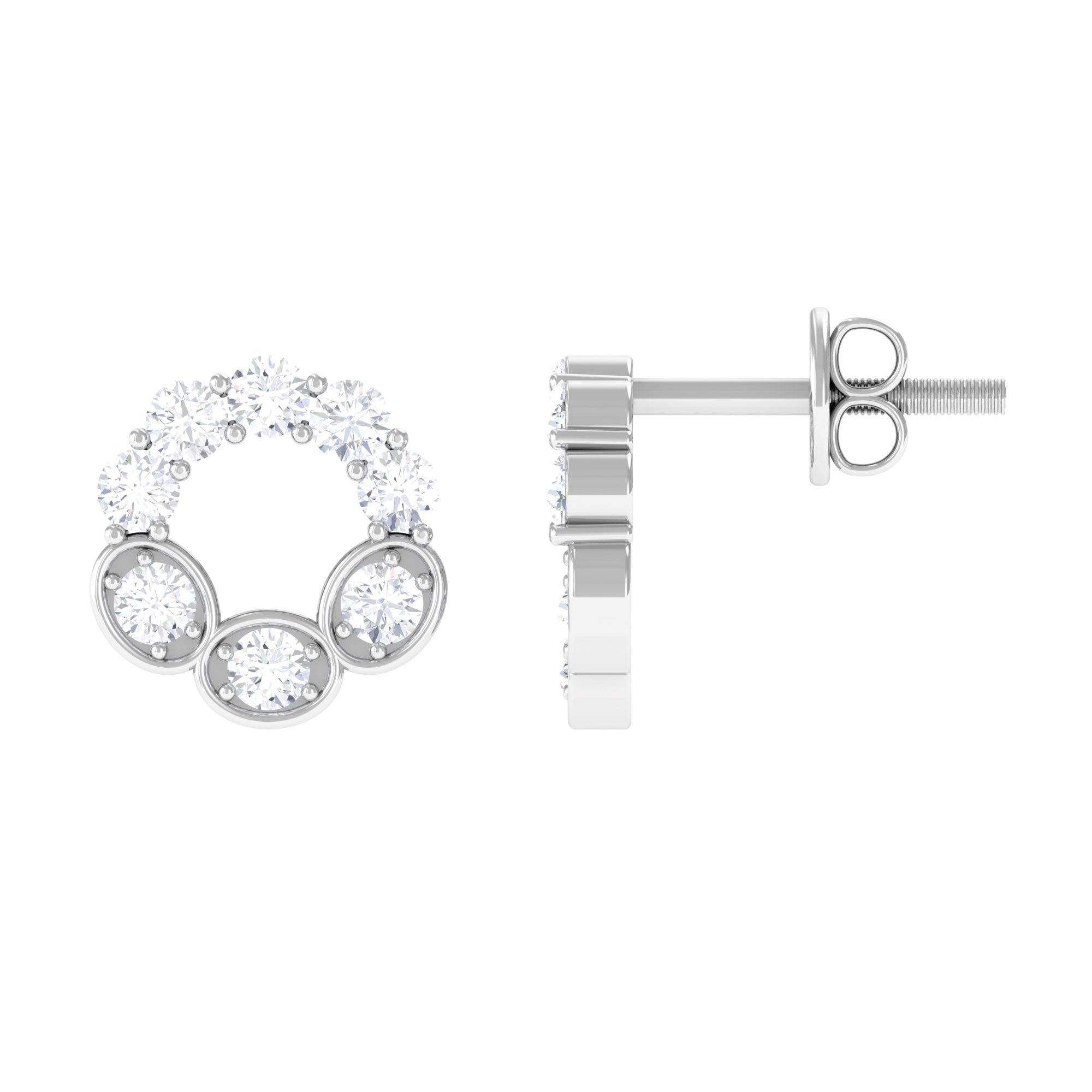 Certified Moissanite Designer Eternity Stud Earrings