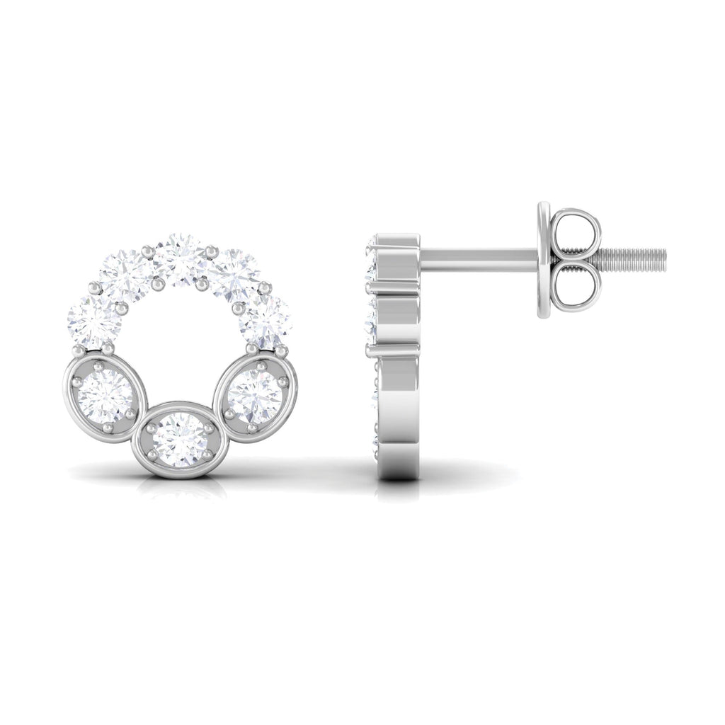 Certified Moissanite Designer Eternity Stud Earrings