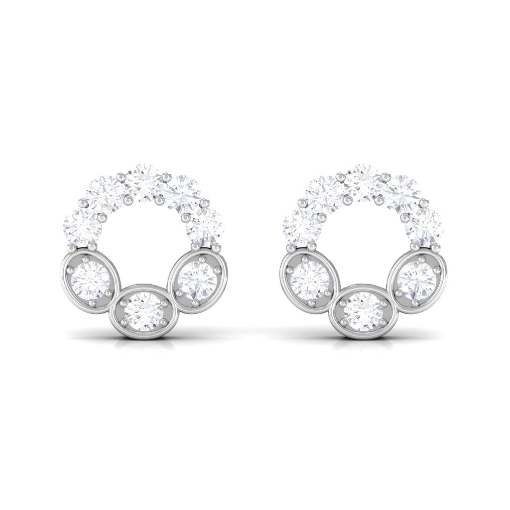 Certified Moissanite Designer Eternity Stud Earrings