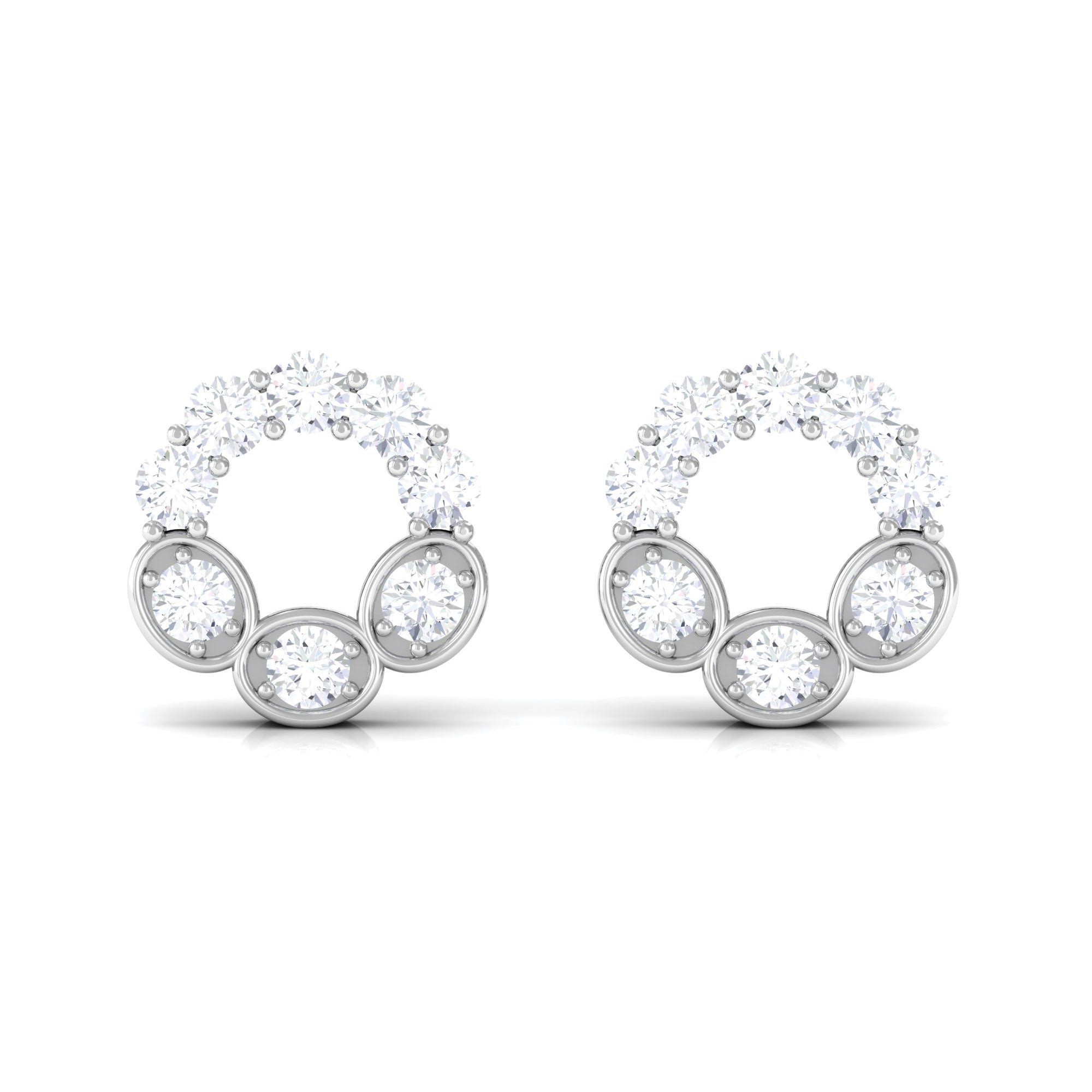 Certified Moissanite Designer Eternity Stud Earrings
