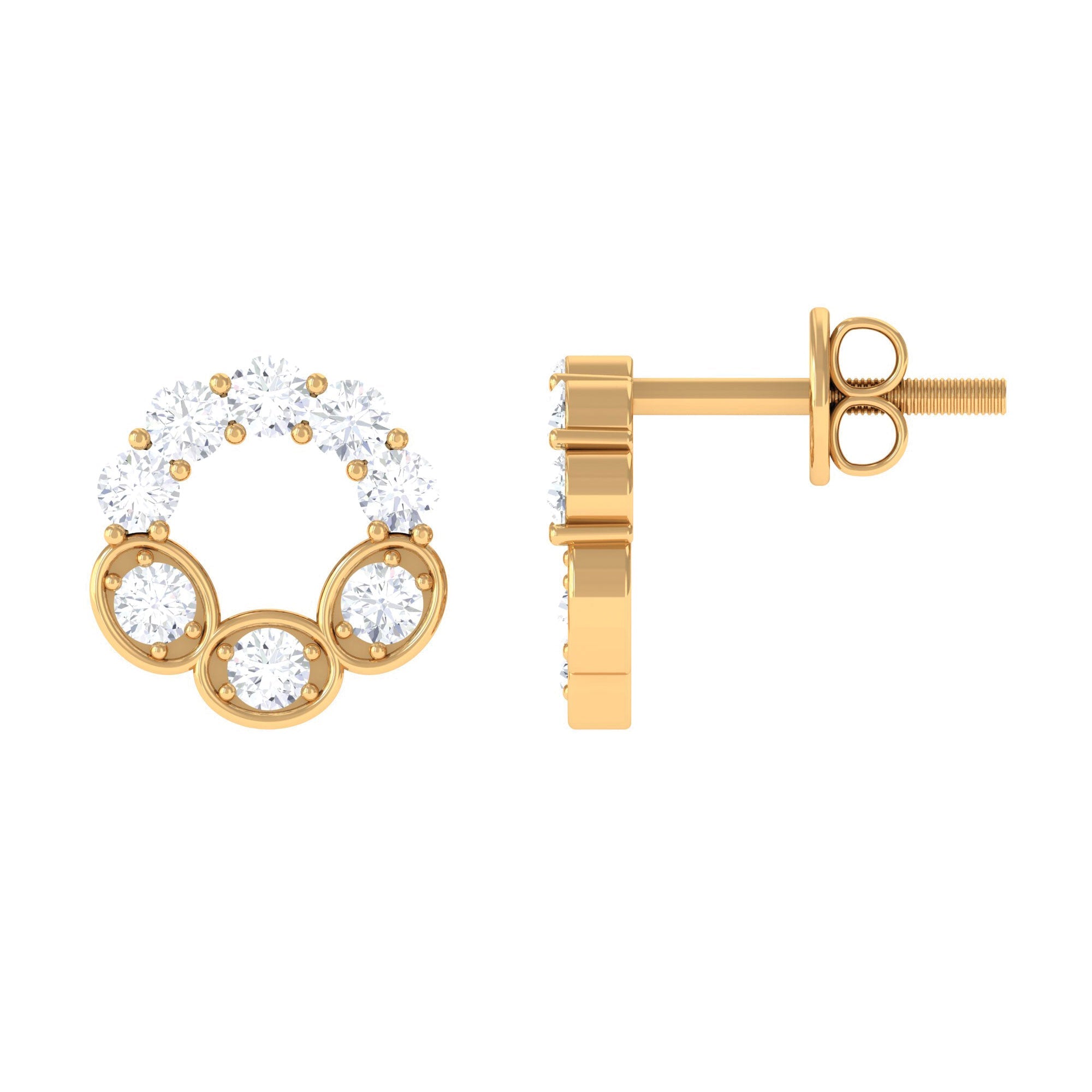 Certified Moissanite Designer Eternity Stud Earrings