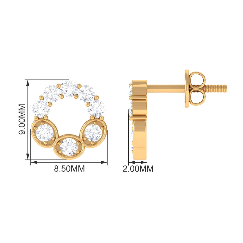Certified Moissanite Designer Eternity Stud Earrings