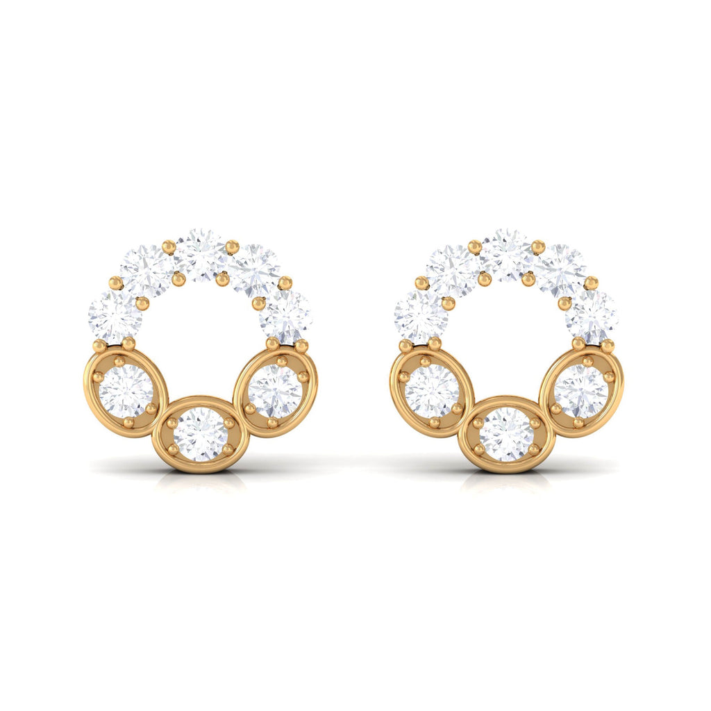 Certified Moissanite Designer Eternity Stud Earrings