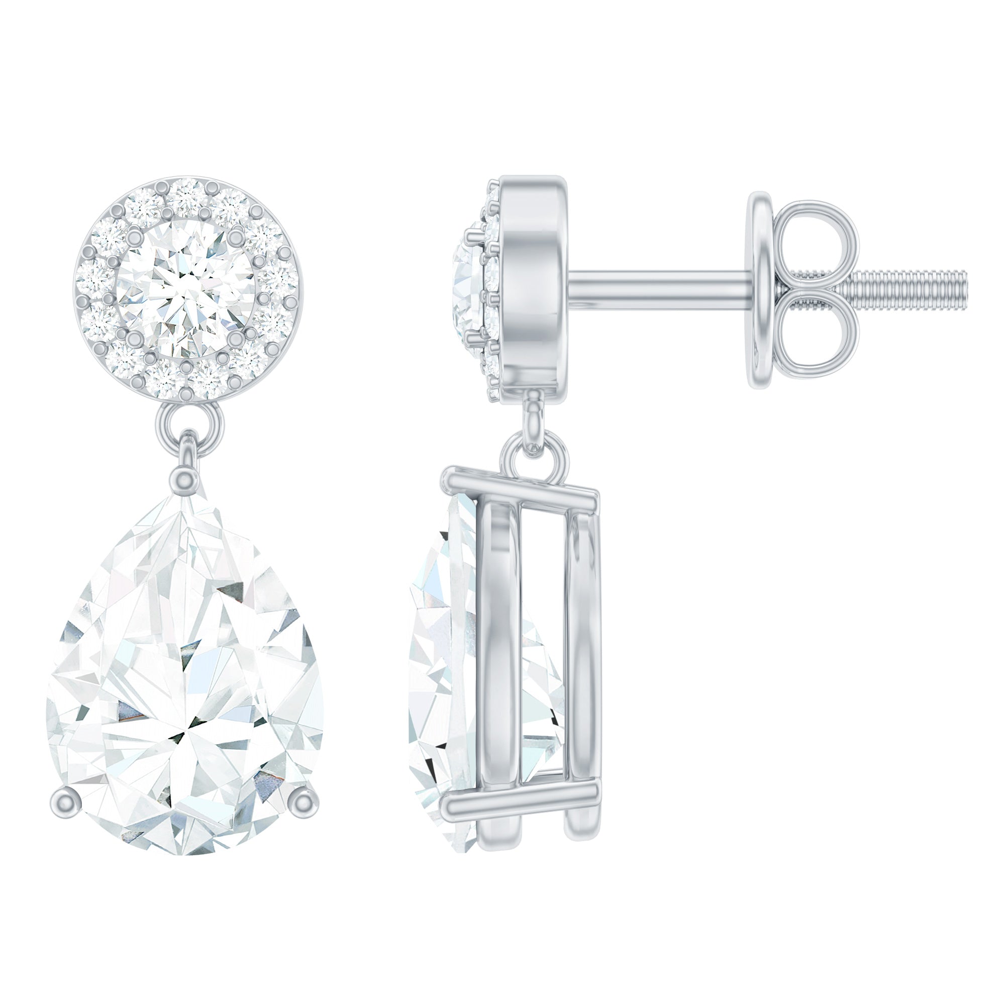 Classic Moissanite Bridal Drop Earrings