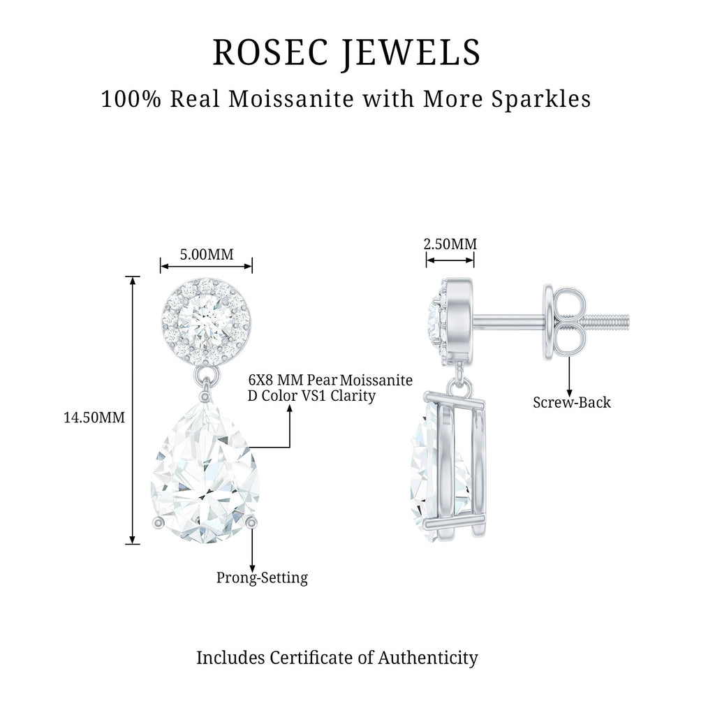 Classic Moissanite Bridal Drop Earrings