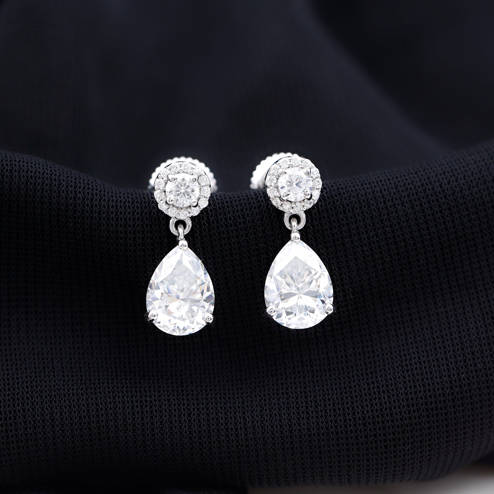Classic Moissanite Bridal Drop Earrings