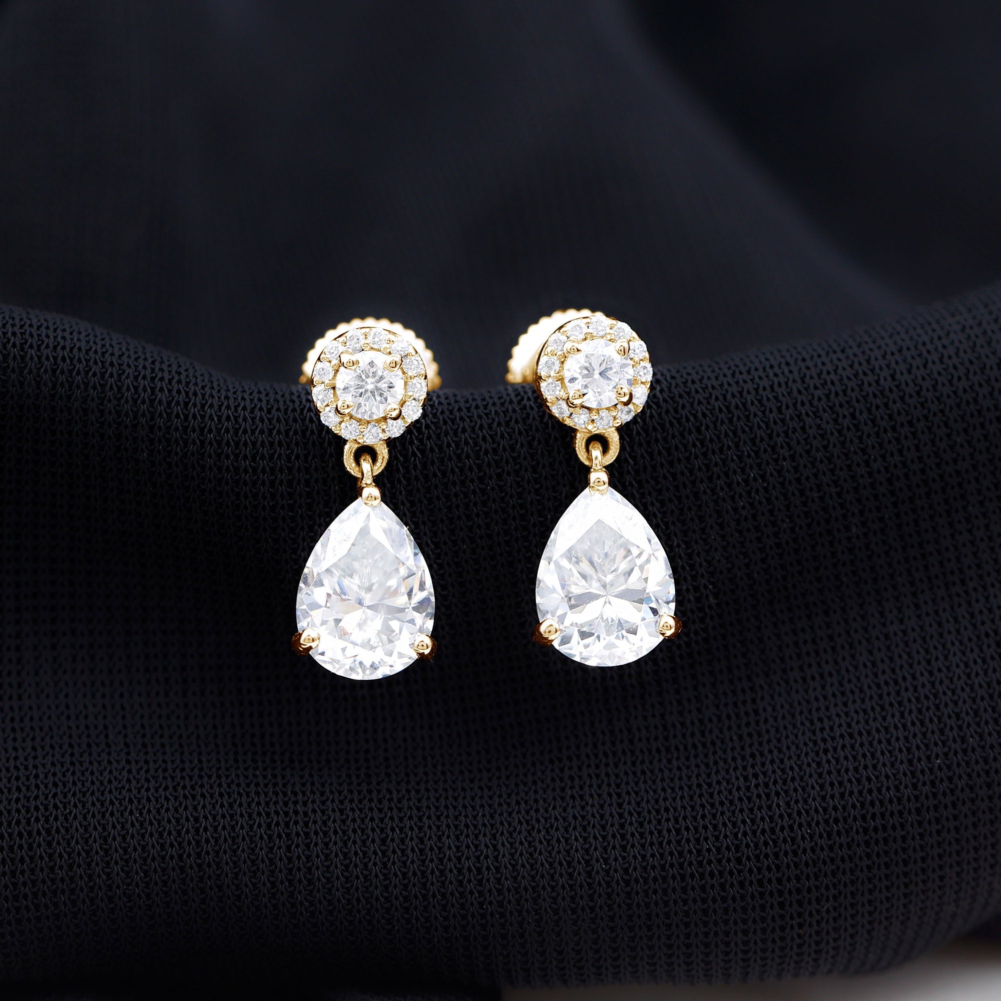 Classic Moissanite Bridal Drop Earrings