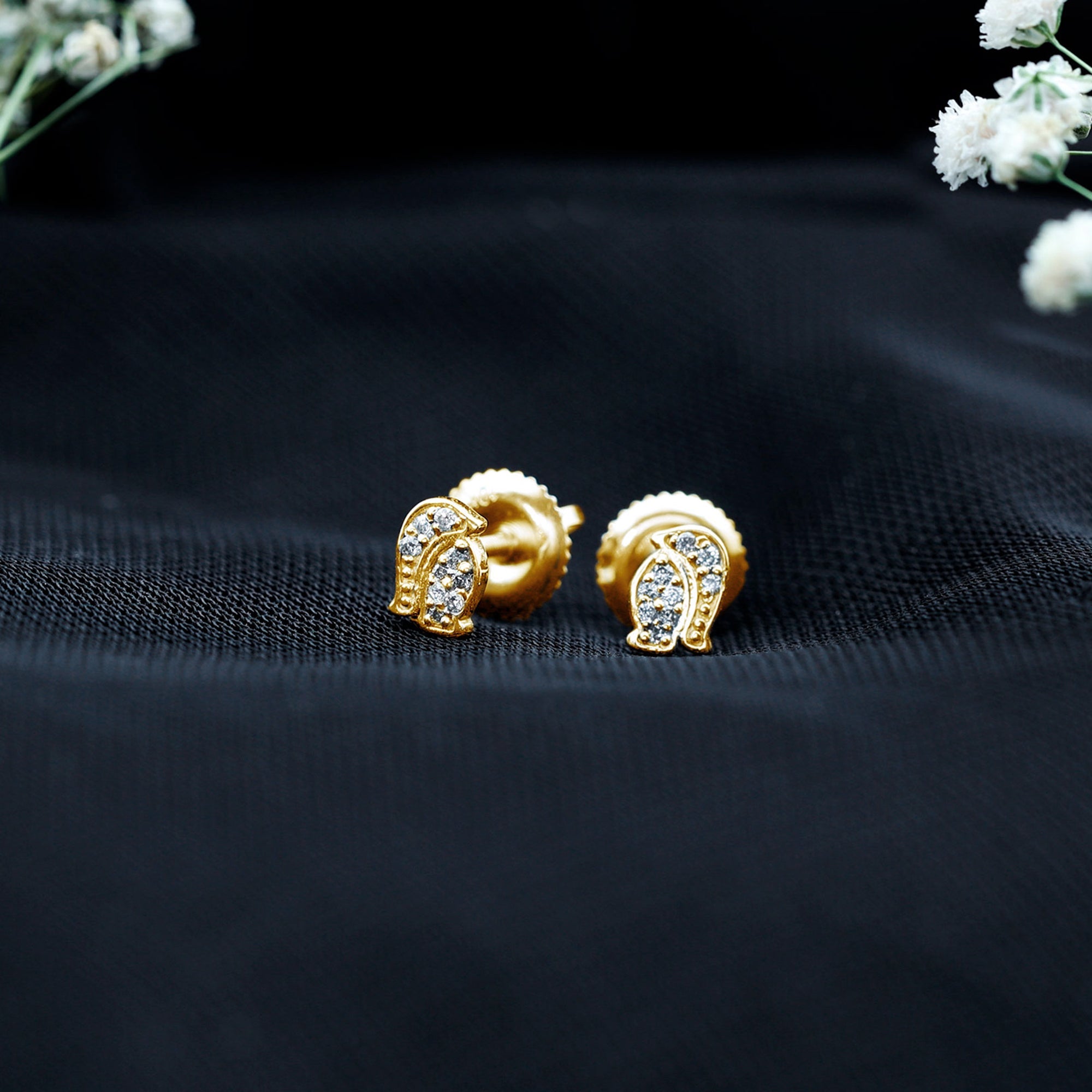 Natural Diamond Christmas Penguin Earrings With Certificate