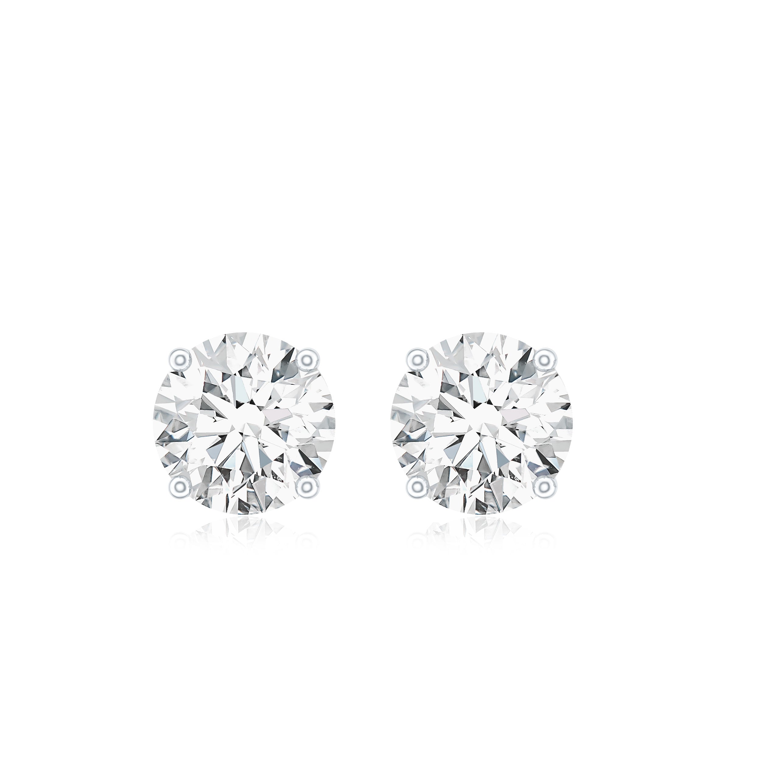 1.9 Carat Moissanite Solitaire Stud Earrings