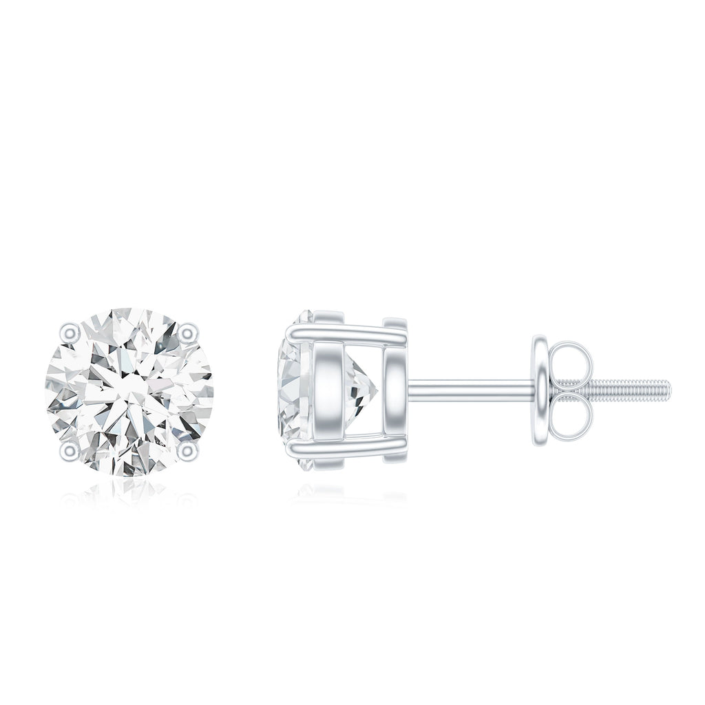 1.9 Carat Moissanite Solitaire Stud Earrings