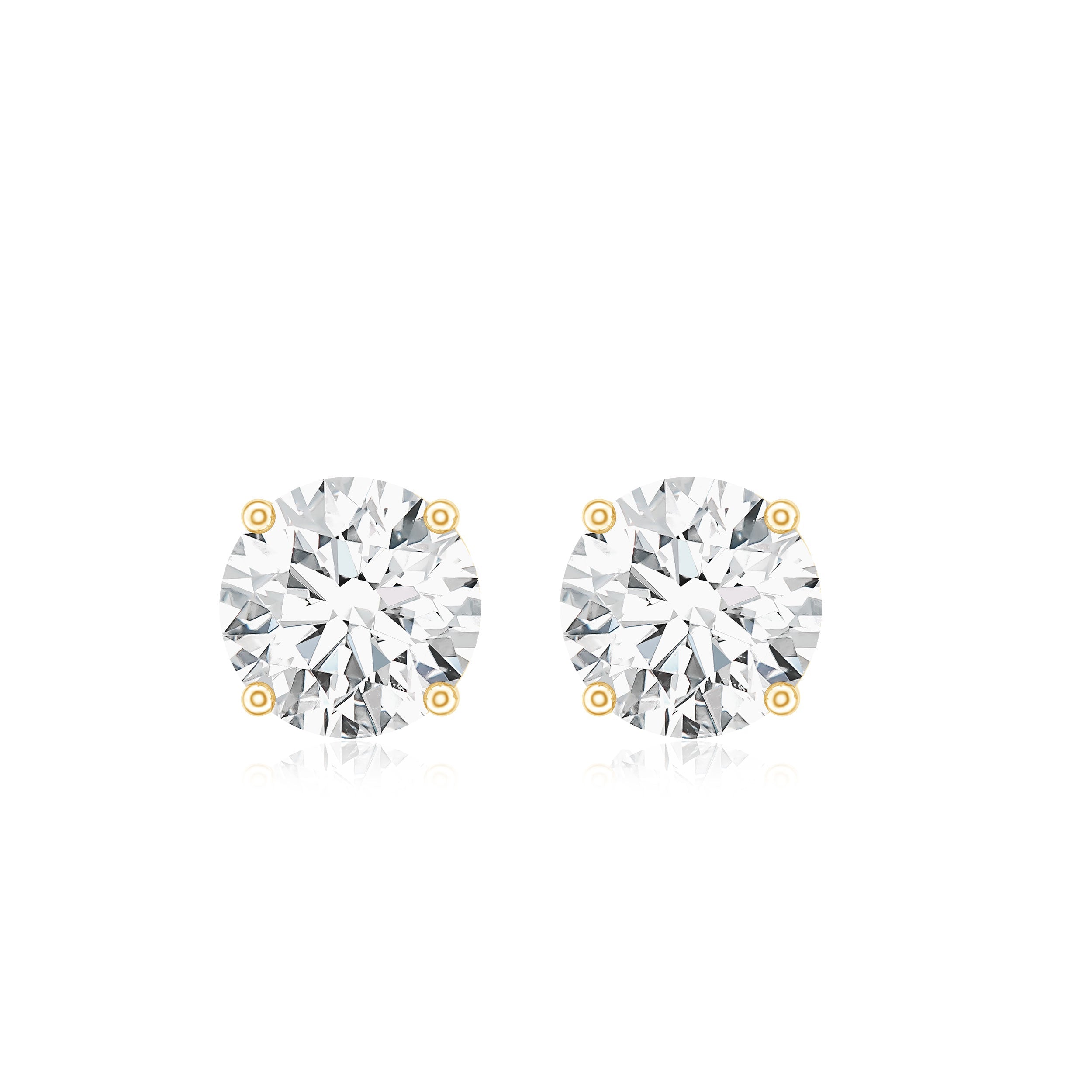 1.9 Carat Moissanite Solitaire Stud Earrings