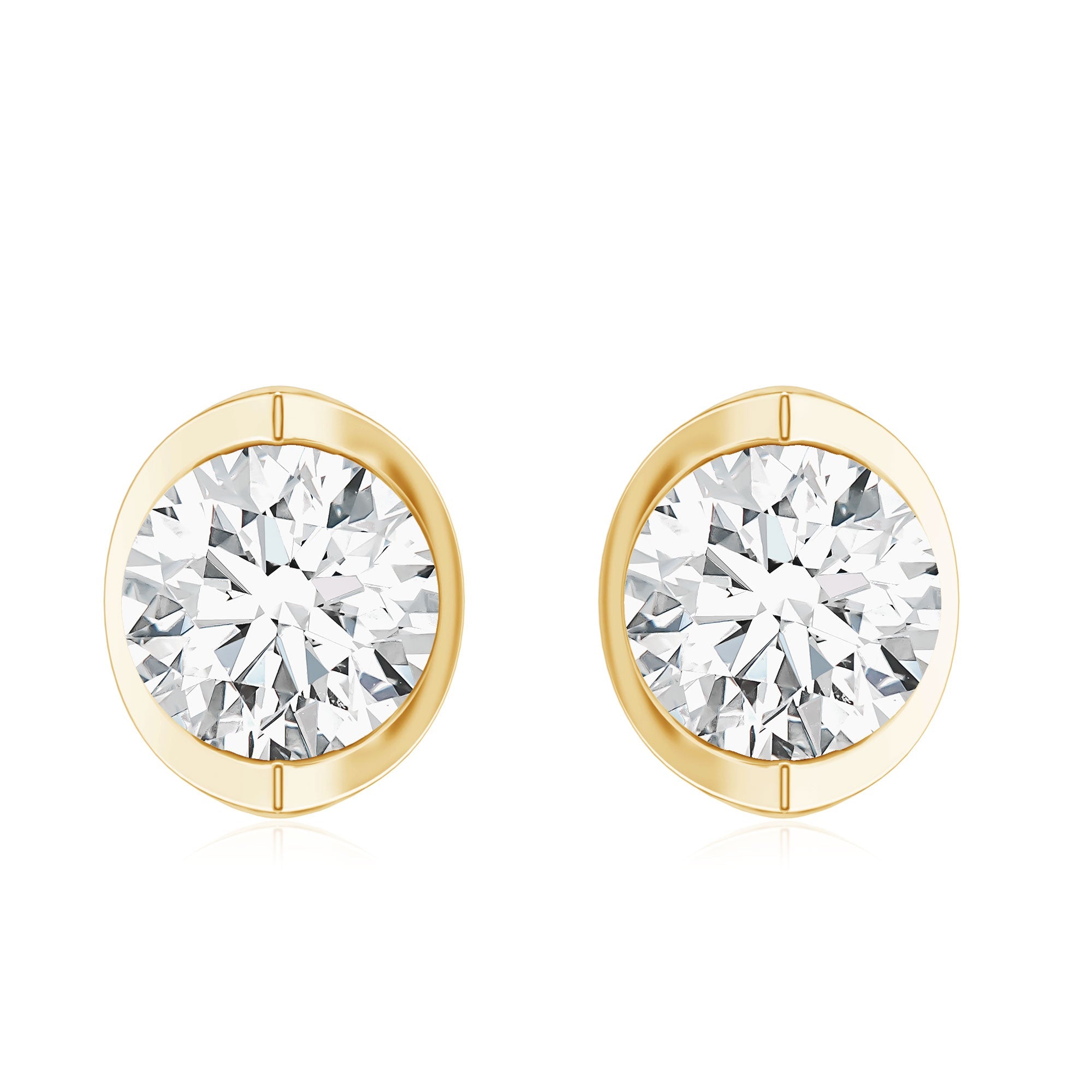 Minimalist 0.63 Carat Round Moissanite Solitaire Stud Earrings