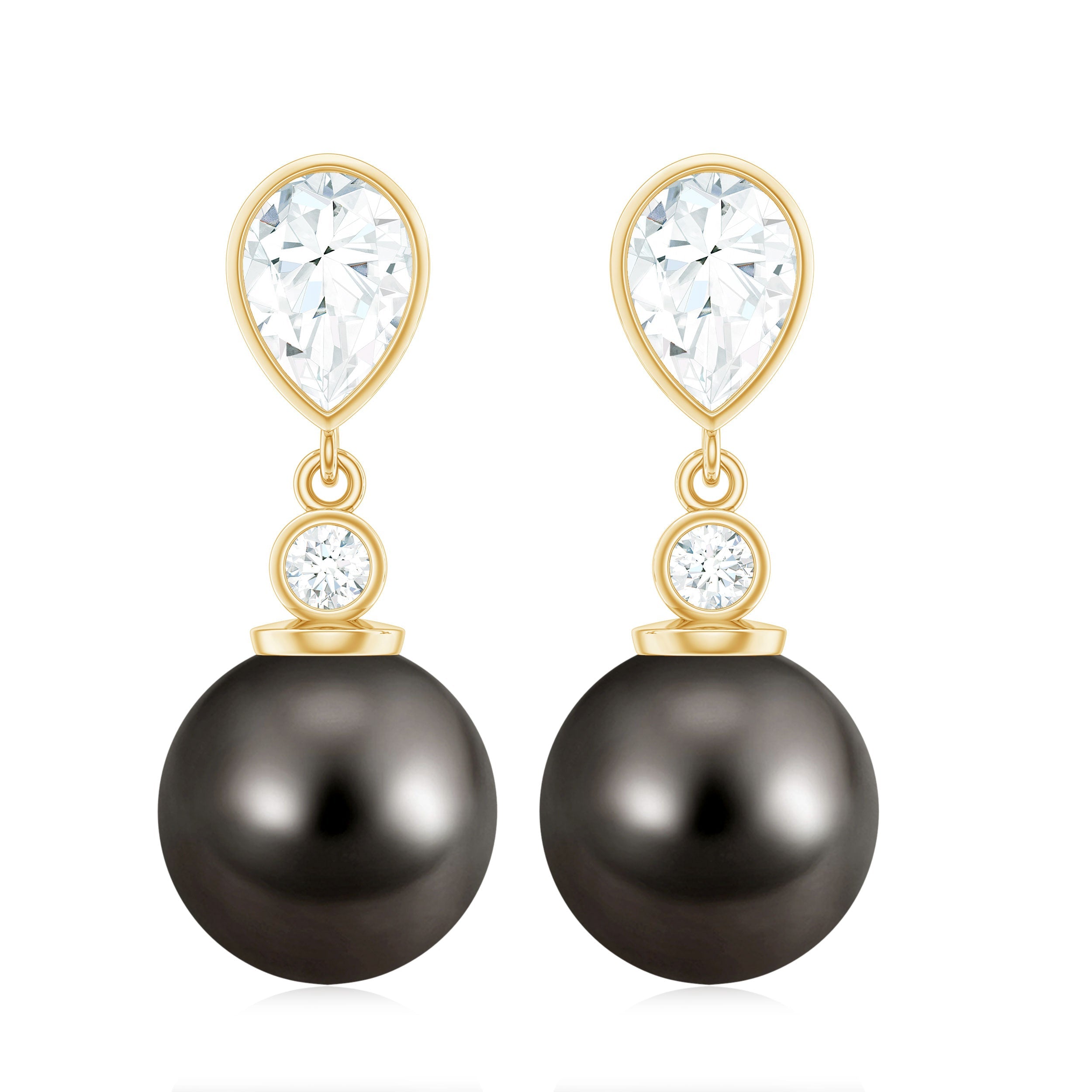 Certified 16 Carat Cultured Tahitian Black Drop Earrings for Women