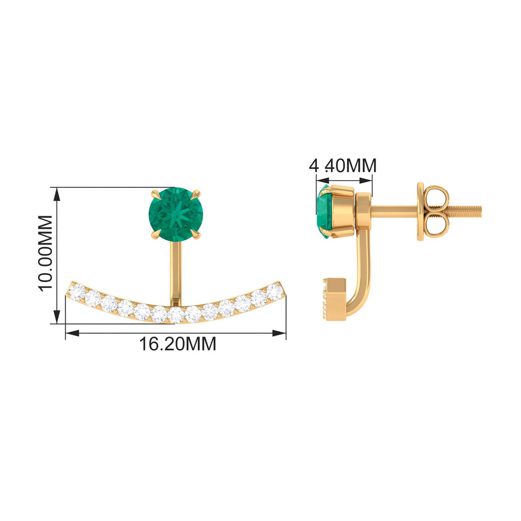 0.9 Carat Classic Emerald and Diamond Jacket Earrings