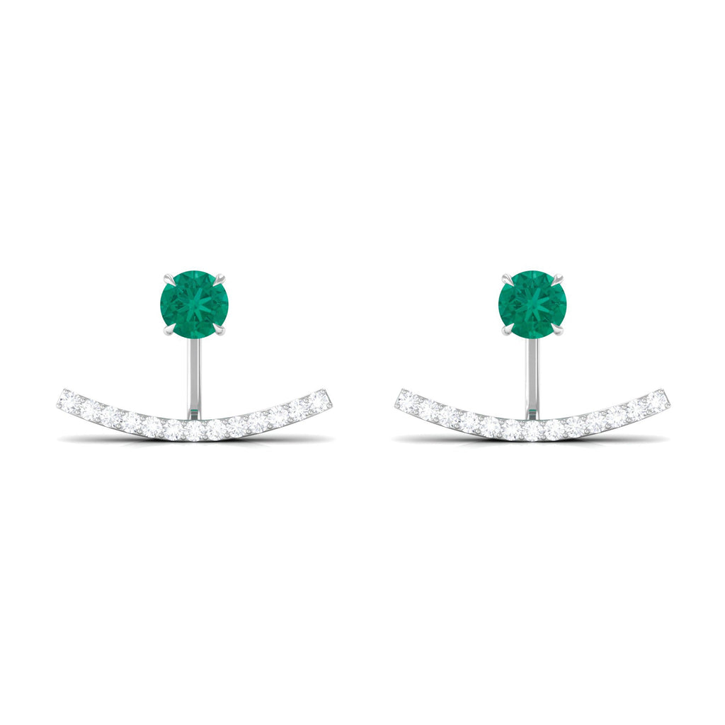 0.9 Carat Classic Emerald and Diamond Jacket Earrings