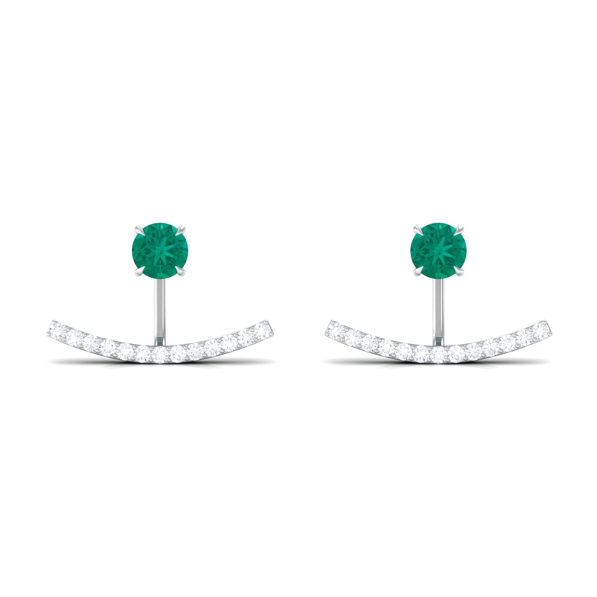 0.9 Carat Classic Emerald and Diamond Jacket Earrings